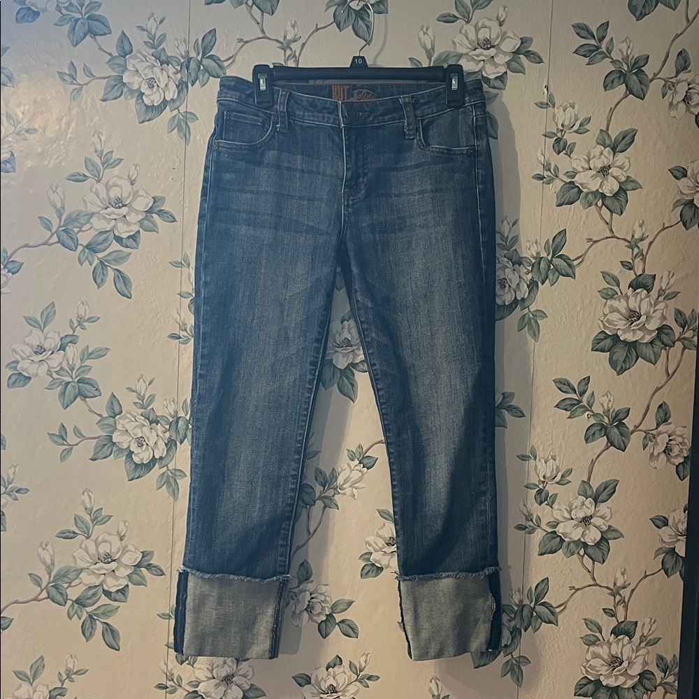 SALE!!! 💁‍♀️WOMENS Kut from the Kloth Dark Blue Boyfriend Jeans with Cuffed Hem